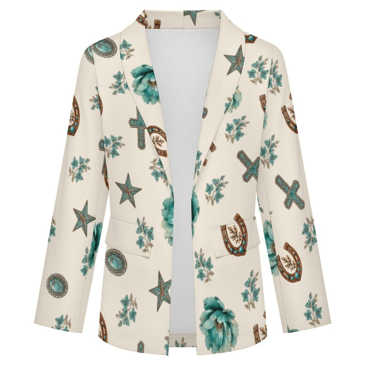 Women's Chic Western Wear Casual Lapel Blazer(All-Over Printing)
