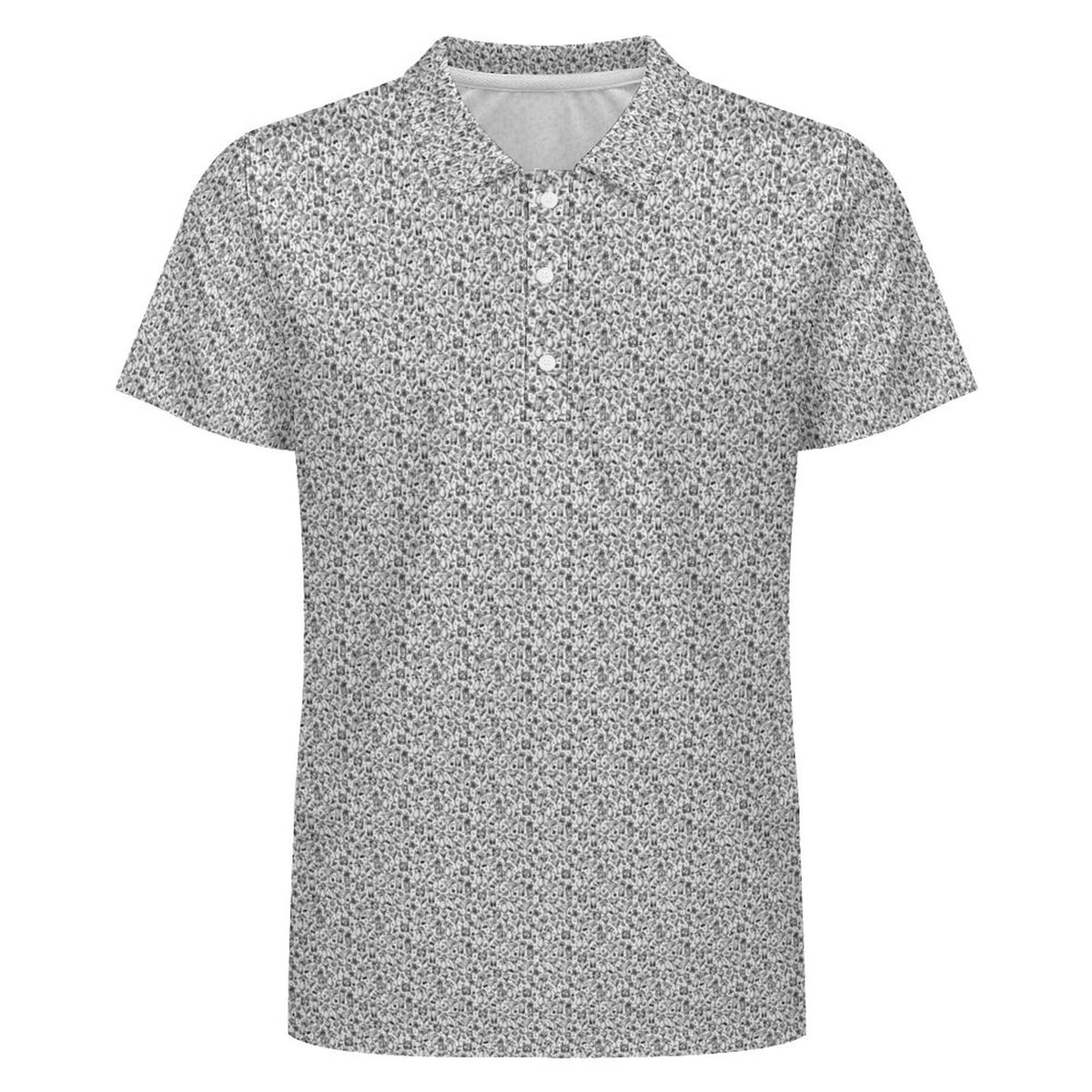 Many Mini Cocktails Black and White Men's Golf POLO Shirt(All-Over Printing)