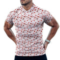 Men's Fireman POLO Shirt  Red White(All-Over Printing)