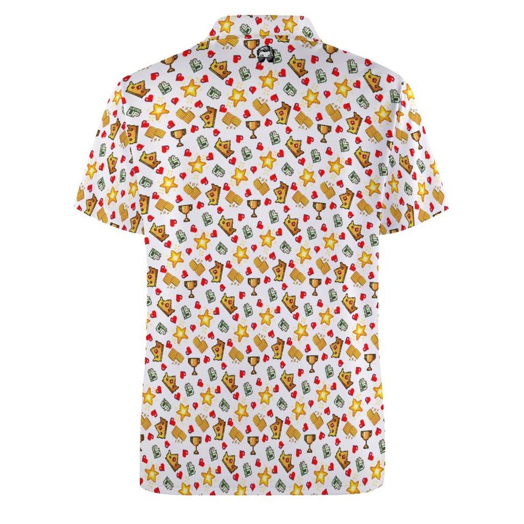 Gamer Arcade Color Polo Shirts with All-Over printing Design Straight