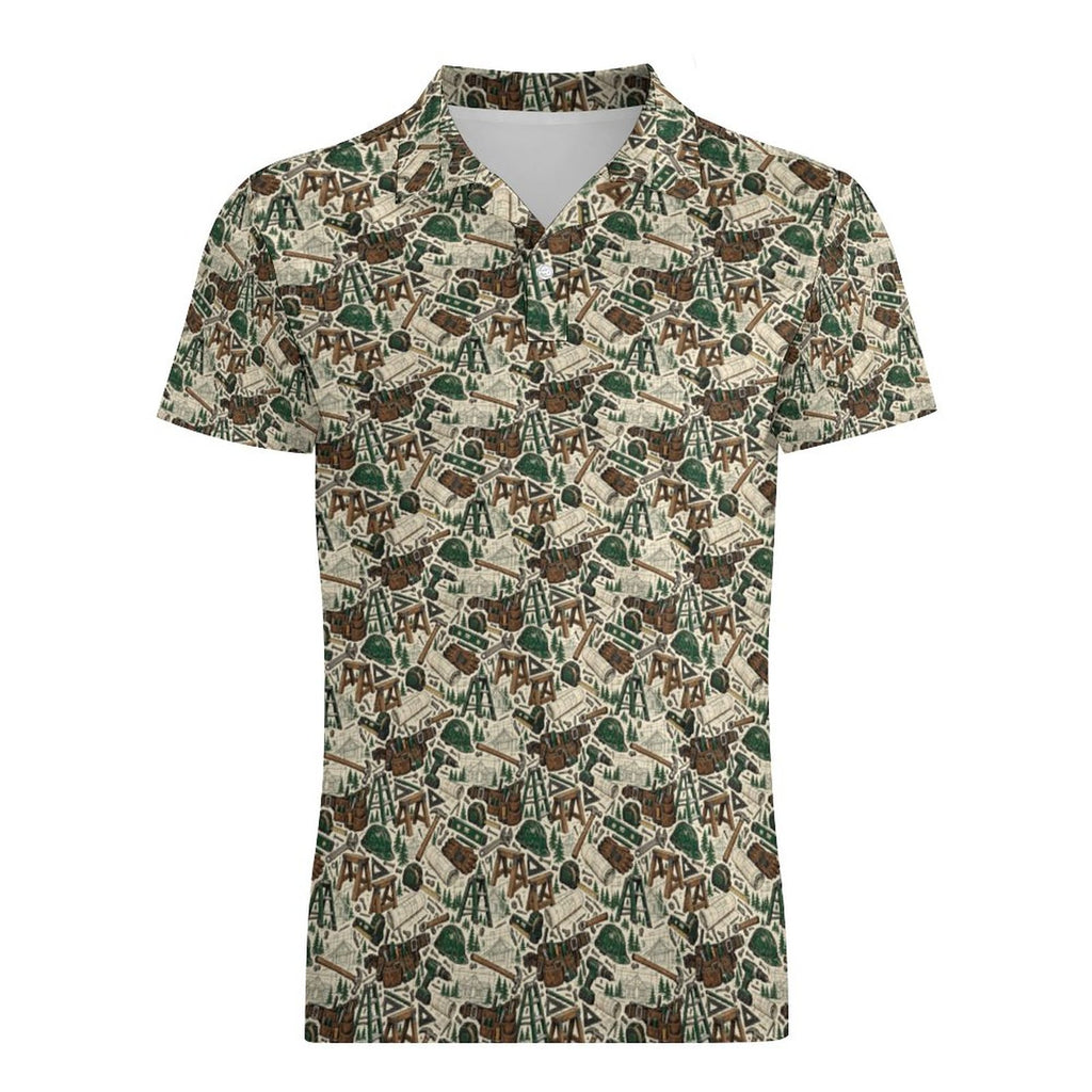 Contractor Shirt UPF50+ Cooling Polyester Men's POLO T-shirt(All-Over Printing)