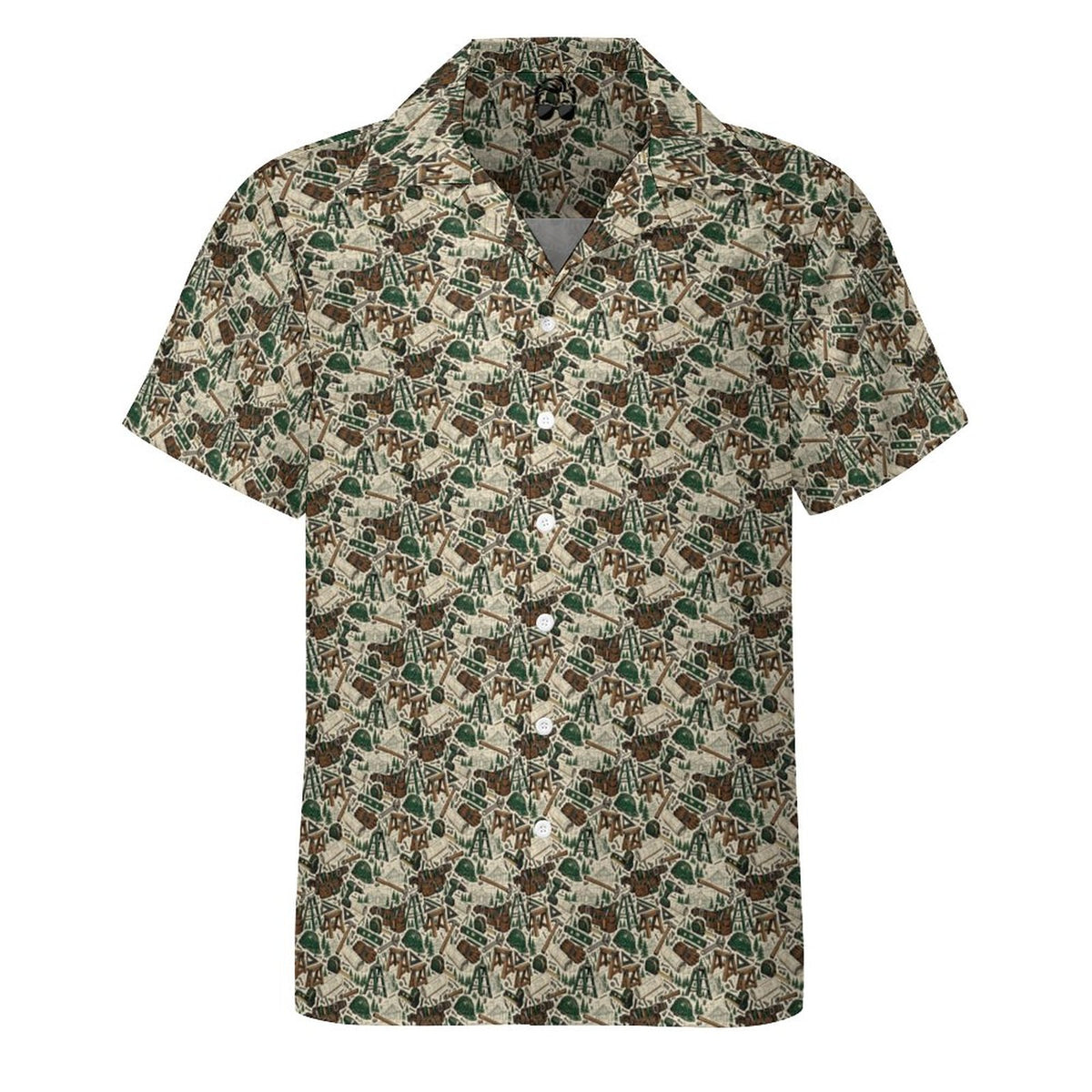 General Contractor Shirt Cotton Cuban Collar Shirt For Men(All-Over Printing)