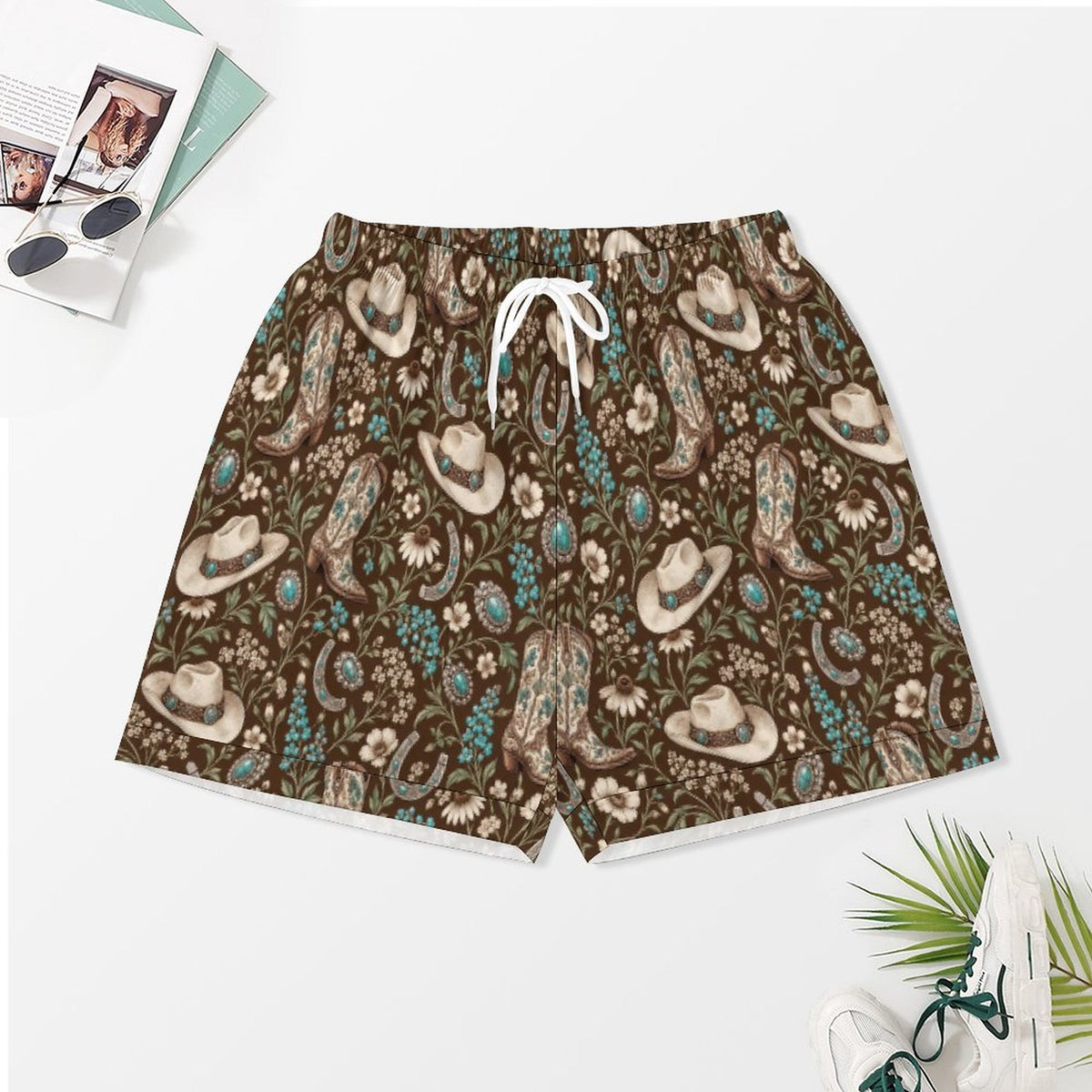Women's Western Satin Cuban Collar Pajama Set(All-Over Printing)