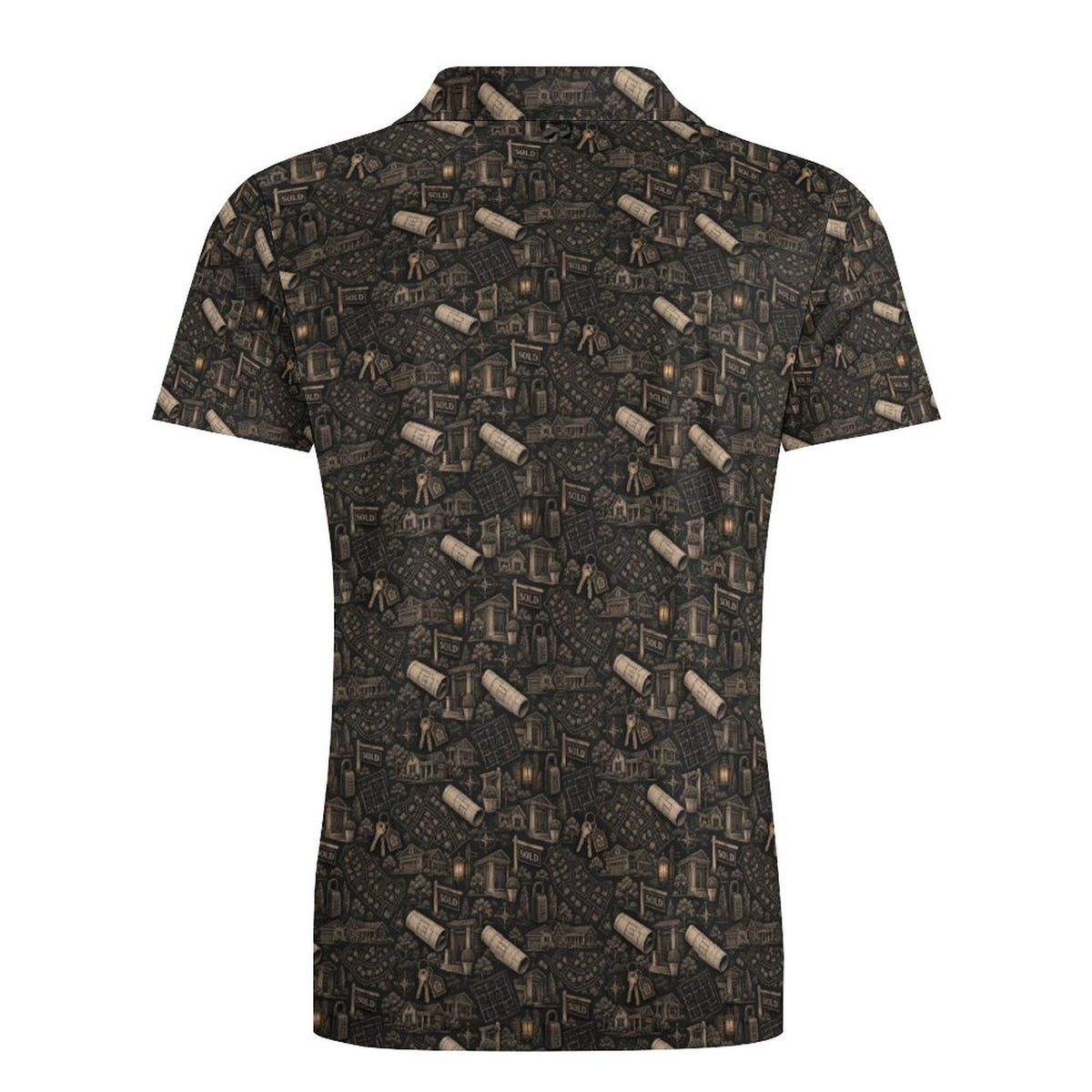 Men's Realtor Polo Shirt UPF50+ 180gsm Cooling Polyester Men's POLO T-shirt(All-Over Printing) Stand out at showings, open houses and closings in this iconic golf polo featuring a bold real estate pat