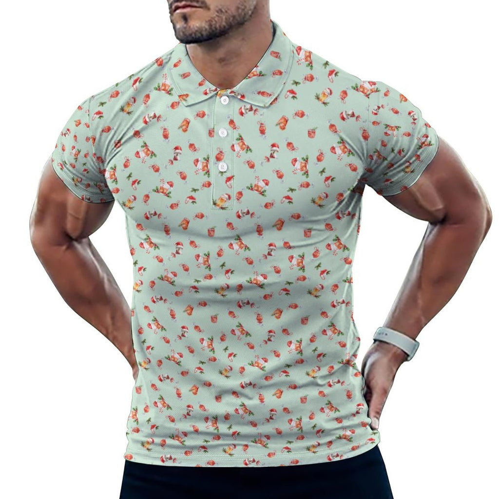 Men's  Christmas Shirt Cocktails POLO Shirt(All-Over Printing)