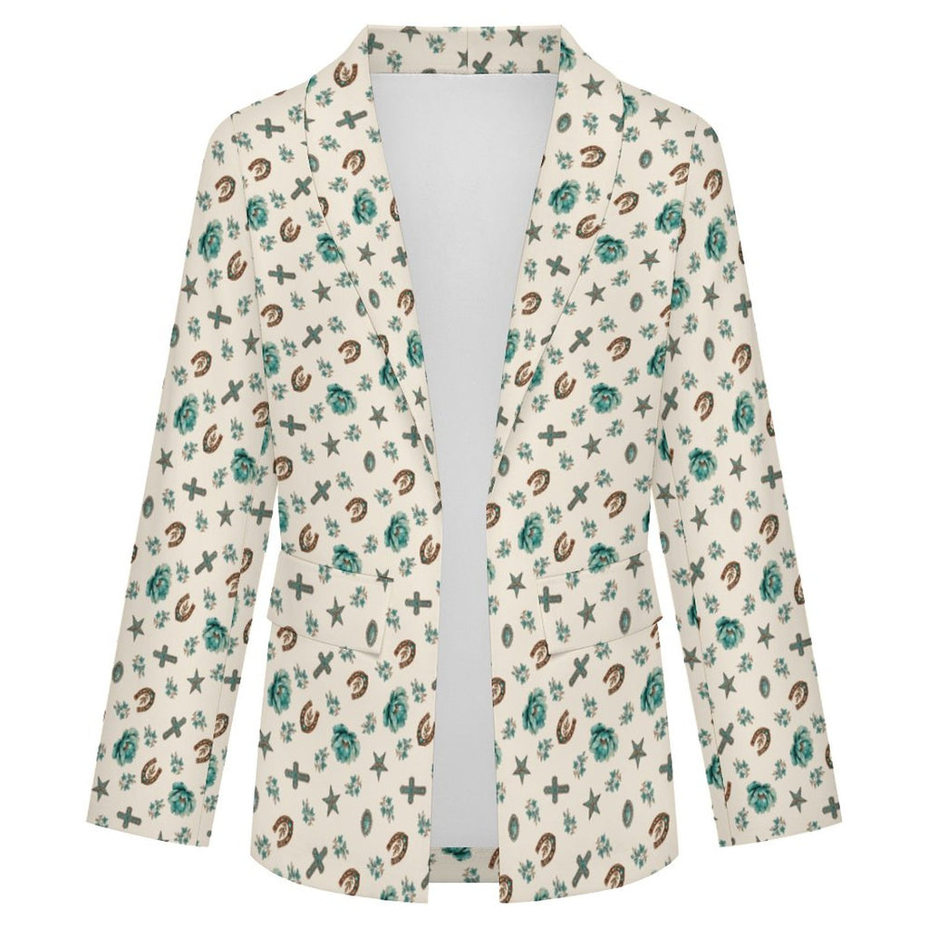 Women's Chic Western Casual Lapel Blazer(All-Over Printing)