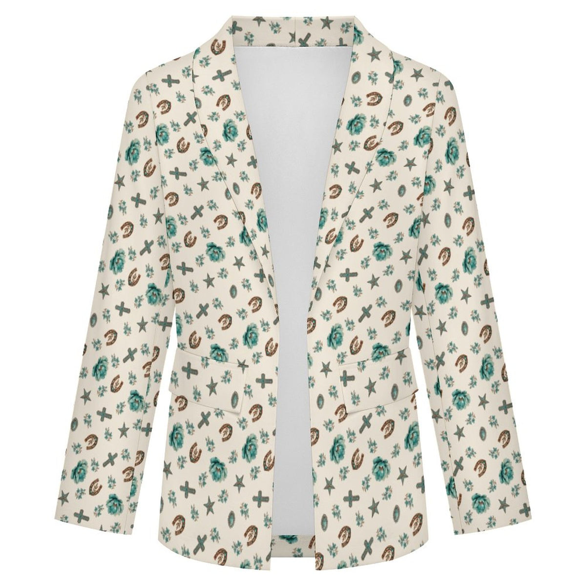Women's Chic Western Casual Lapel Blazer(All-Over Printing)