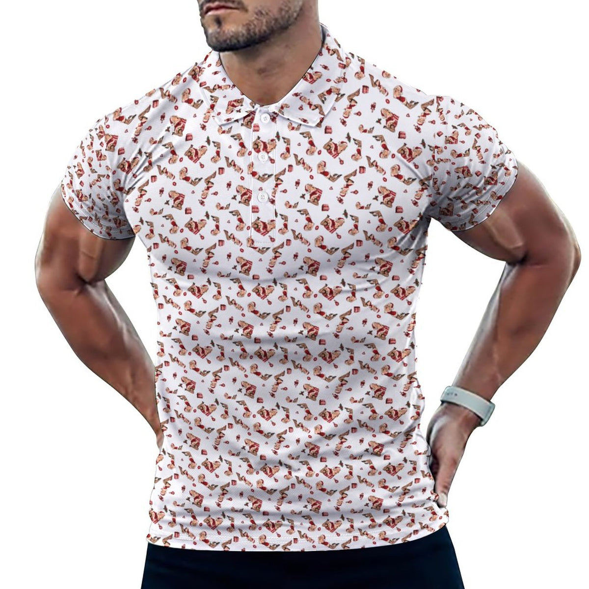 Christmas shirt Mrs. Claus Pinup Polo Shirts with All-Over printing Design Straight