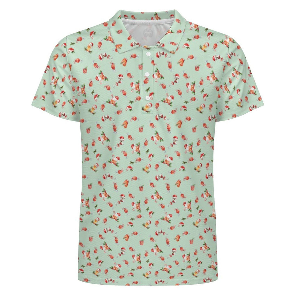 Men's  Christmas Shirt Cocktails POLO Shirt(All-Over Printing)