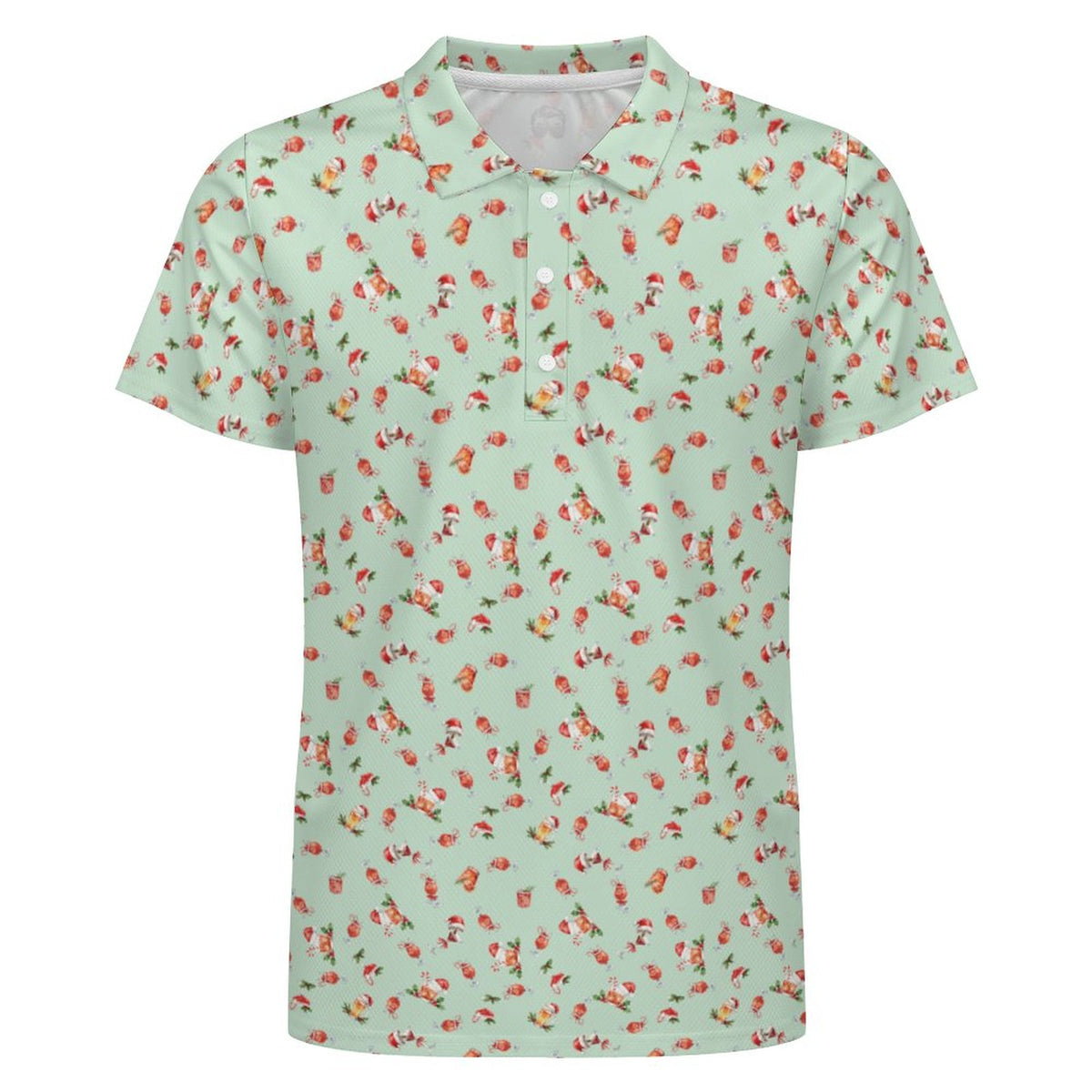 Men's  Christmas Shirt Cocktails POLO Shirt(All-Over Printing)