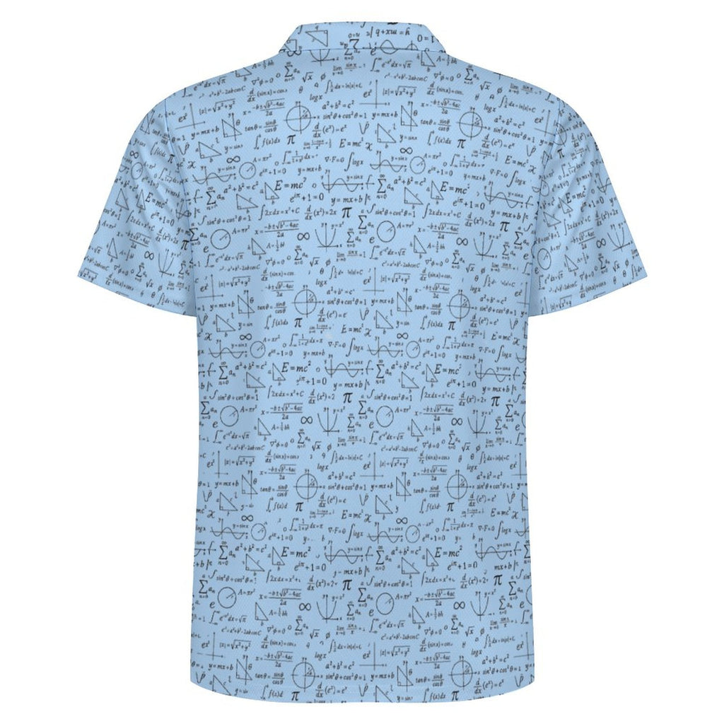 Baby Blue Math Nerd Men's Golf POLO Shirt(All-Over Printing)
