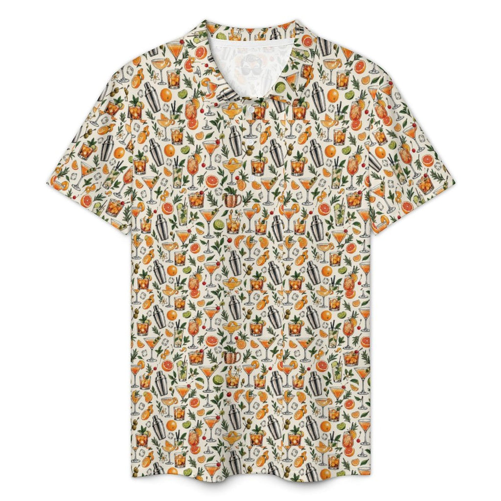 Men's Fall Cocktails POLO Shirt(All-Over Printing)