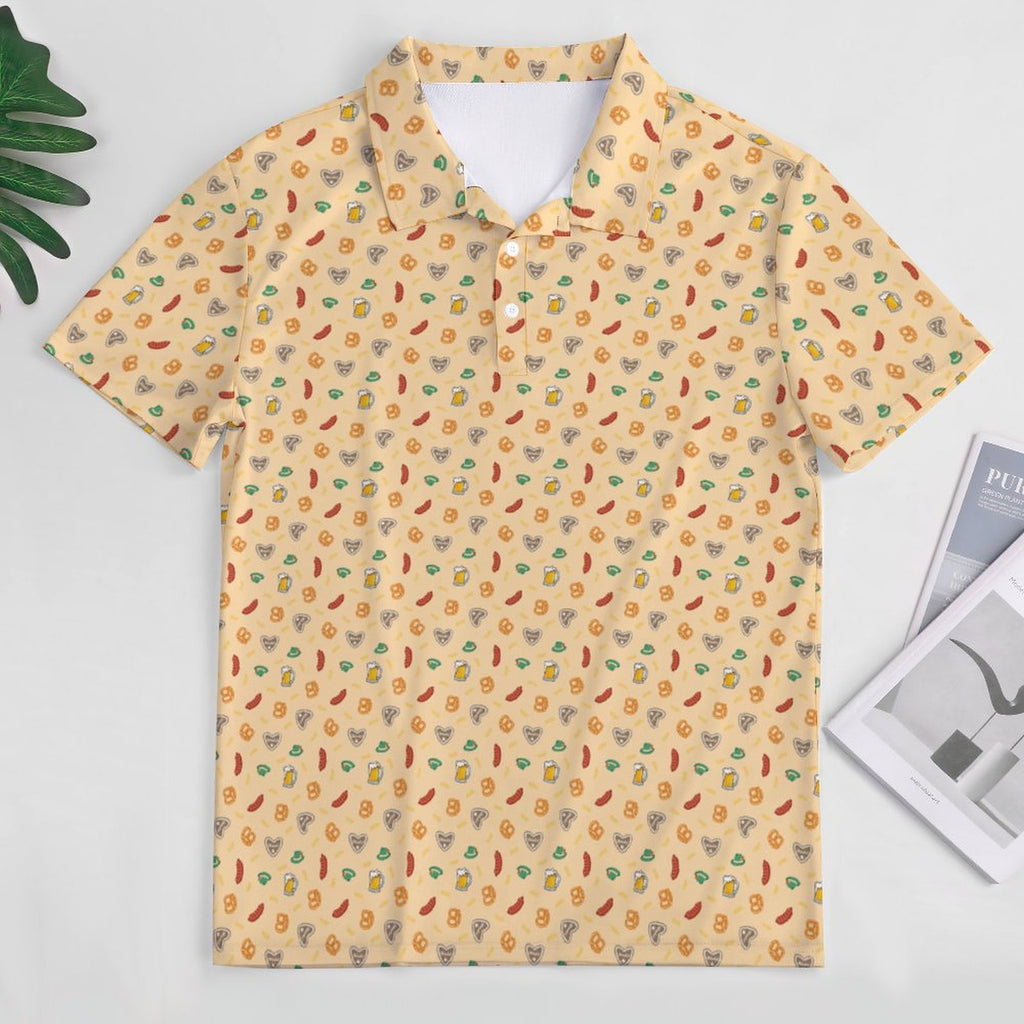 Oktoberfest Golf Polo Shirt with All-Over printing Design Straight