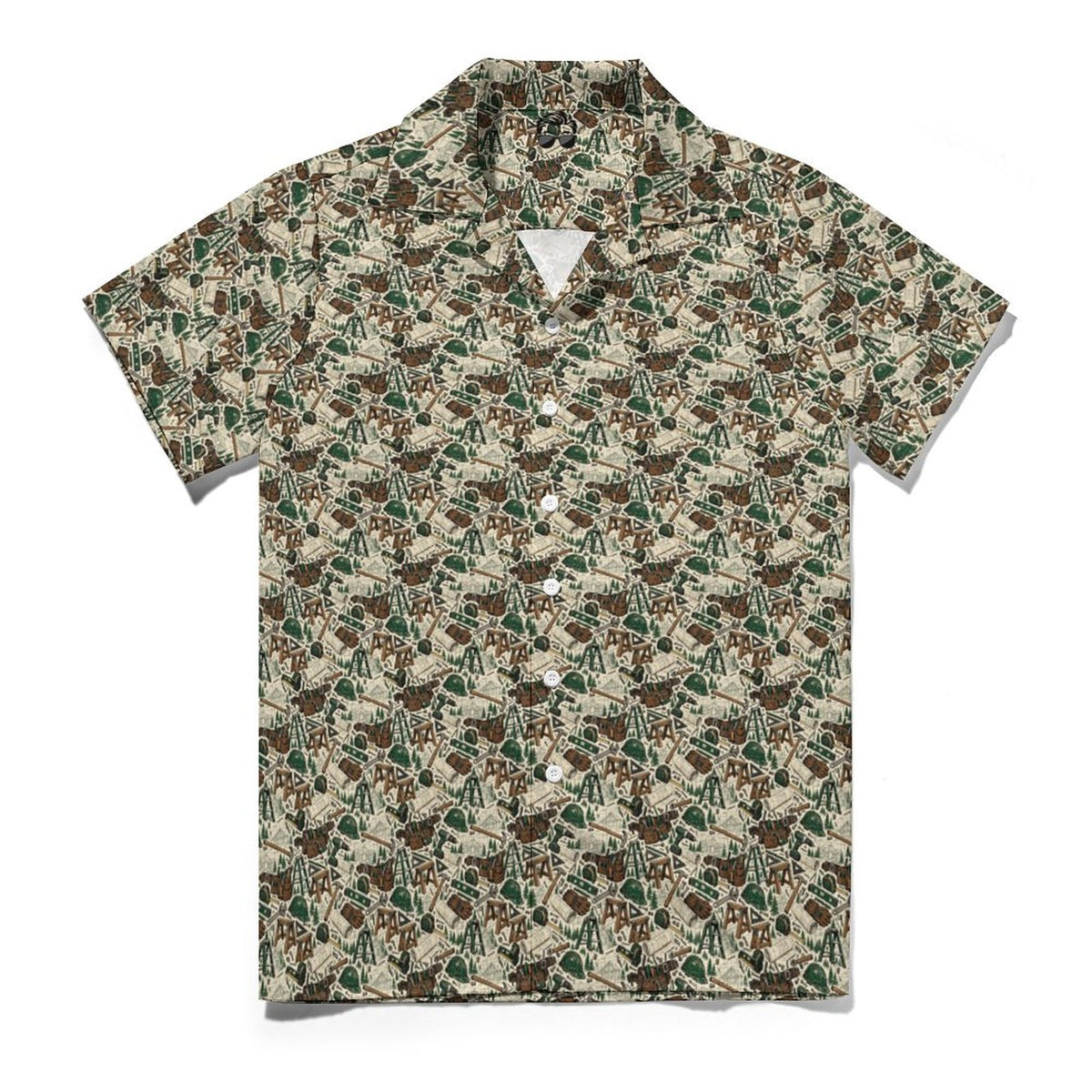 General Contractor Shirt Cotton Cuban Collar Shirt For Men(All-Over Printing)
