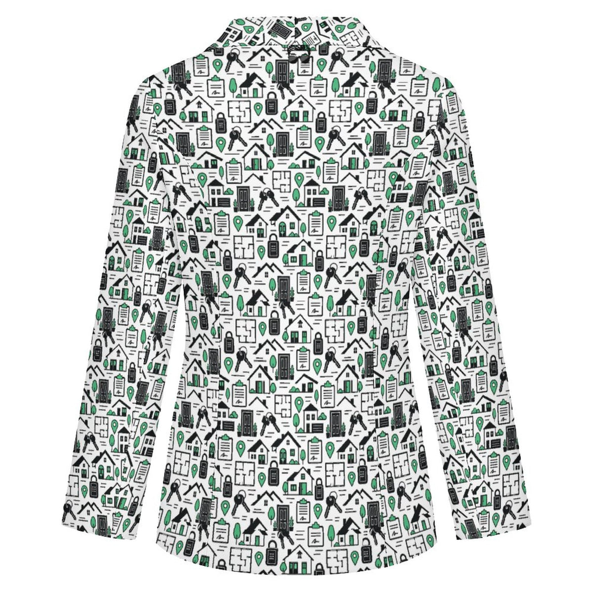 Women's Realtor Lapel Blazer Stand out at showings, open houses and closings in this iconic golf polo featuring a bold real estate pattern.