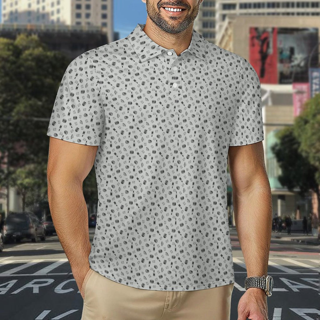 Jack Daniel's Grey Men's Quick Dry POLO Shirt(All-Over Printing)