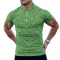 Men's Ugly Christmas POLO Shirt Santa's on the Sauce Green (All-Over Printing)