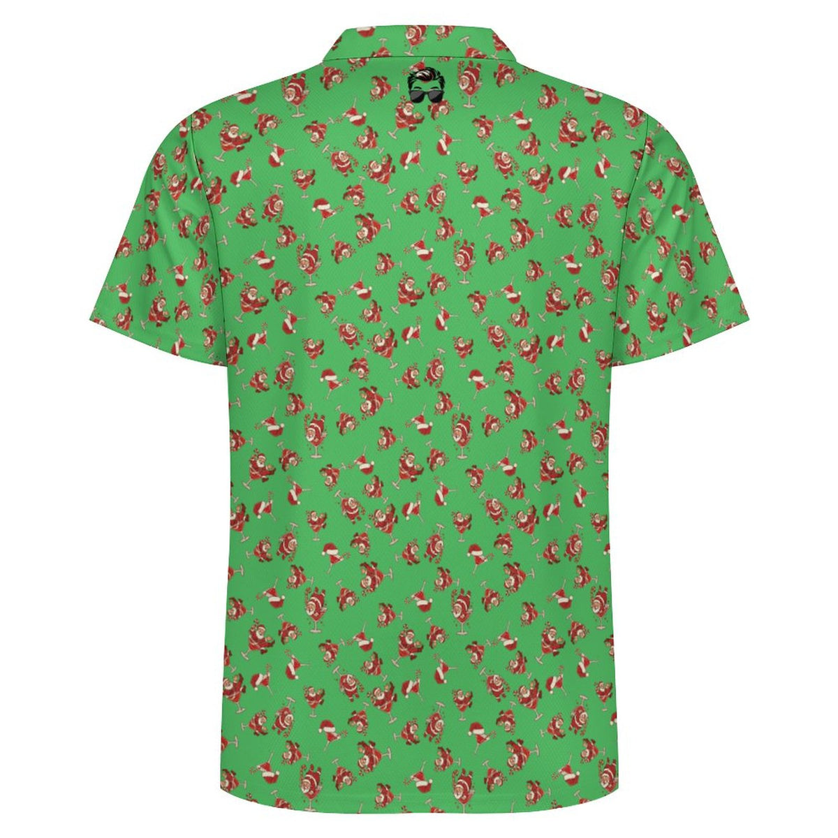 Men's Ugly Christmas POLO Shirt Santa's on the Sauce Green (All-Over Printing)