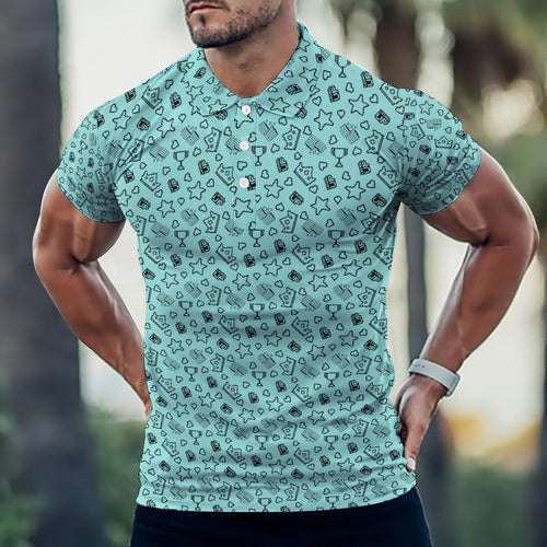 Arcade Gamer Polo Shirts with All-Over printing Design Straight