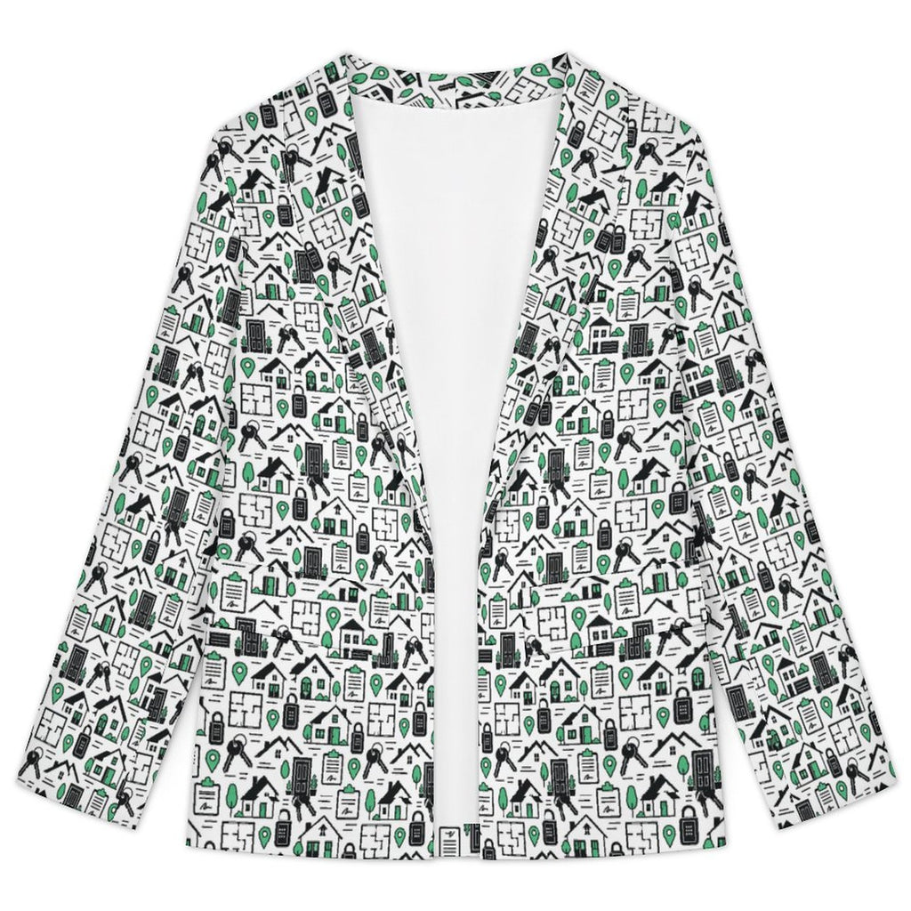 Women's Realtor Lapel Blazer Stand out at showings, open houses and closings in this iconic golf polo featuring a bold real estate pattern.