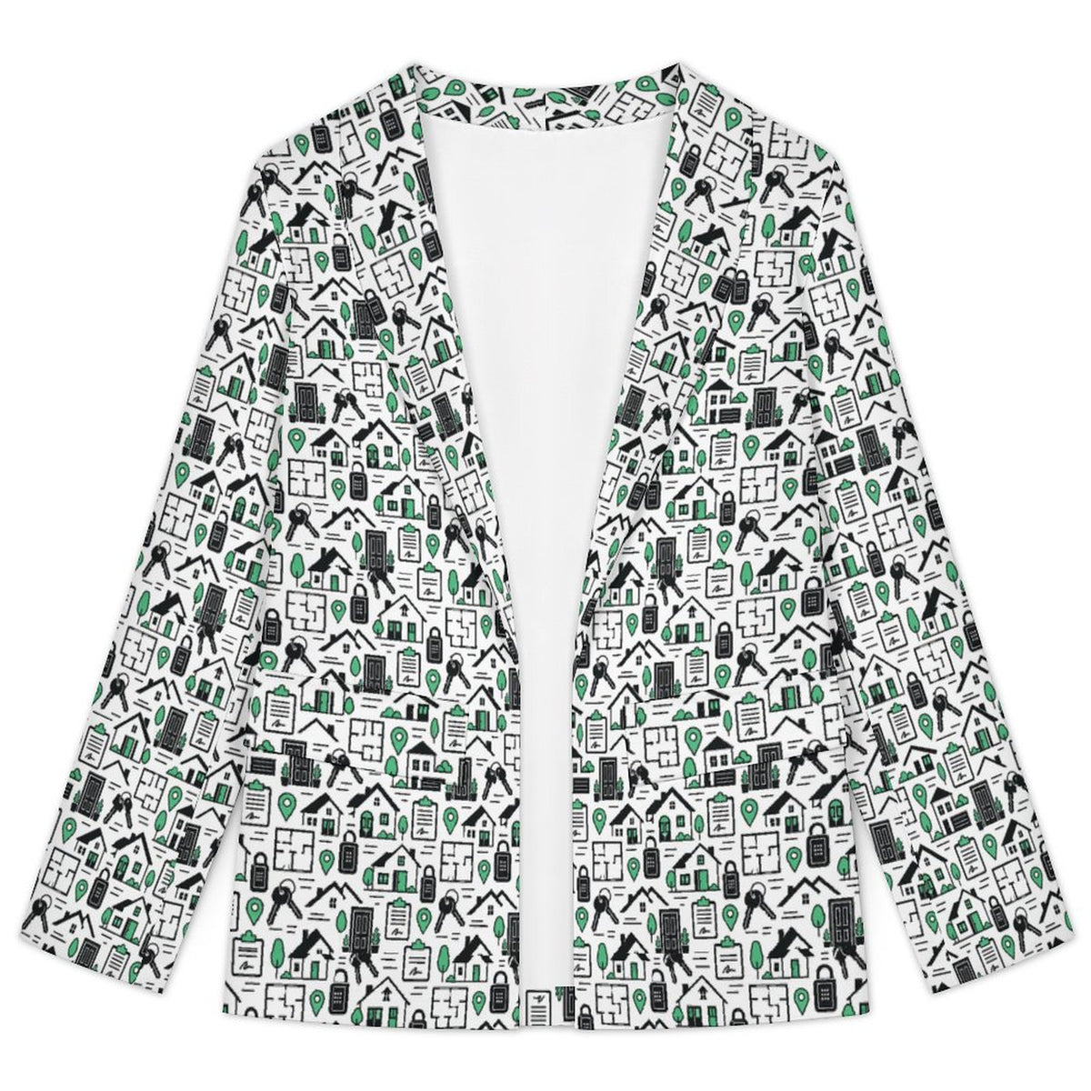 Women's Realtor Lapel Blazer Stand out at showings, open houses and closings in this iconic golf polo featuring a bold real estate pattern.