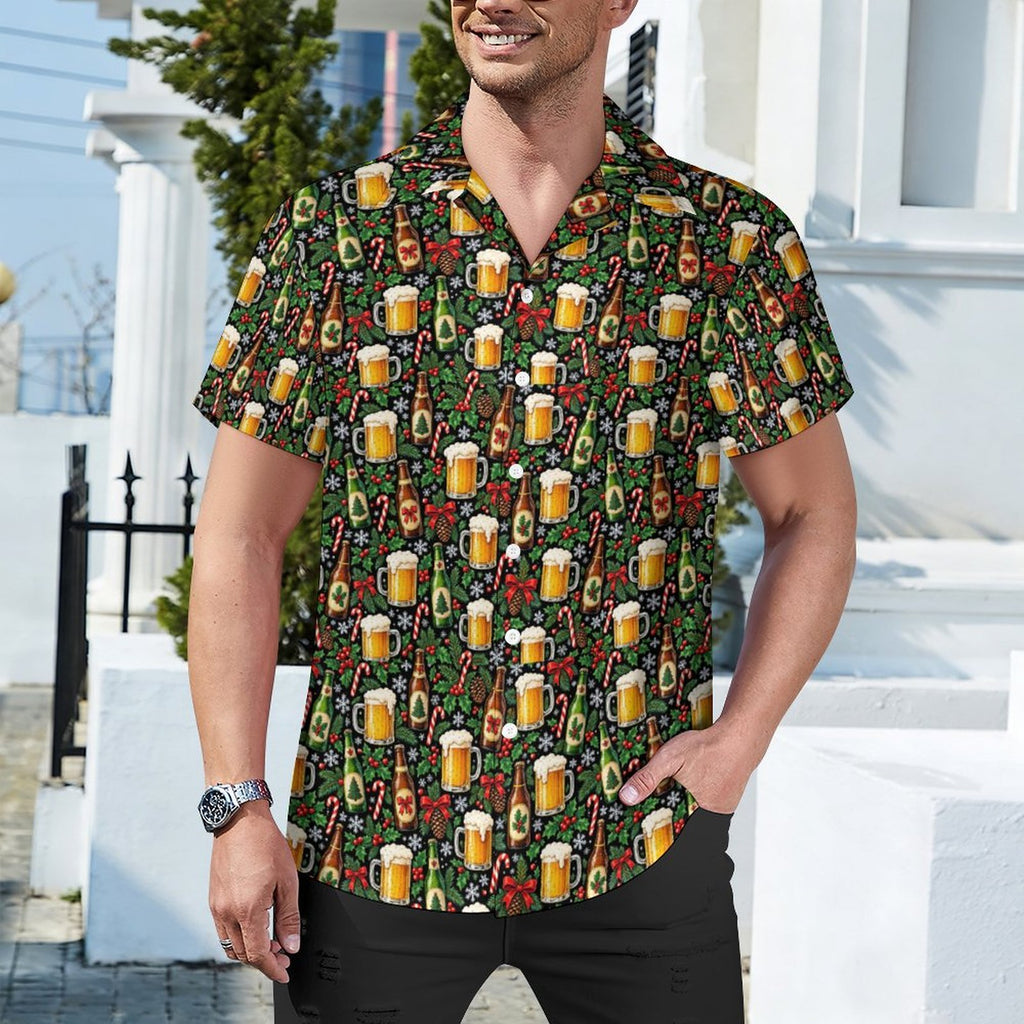 Holiday Shift for men 110gsm Cotton Cuban Collar Shirt For Men(All-Over Printing)
