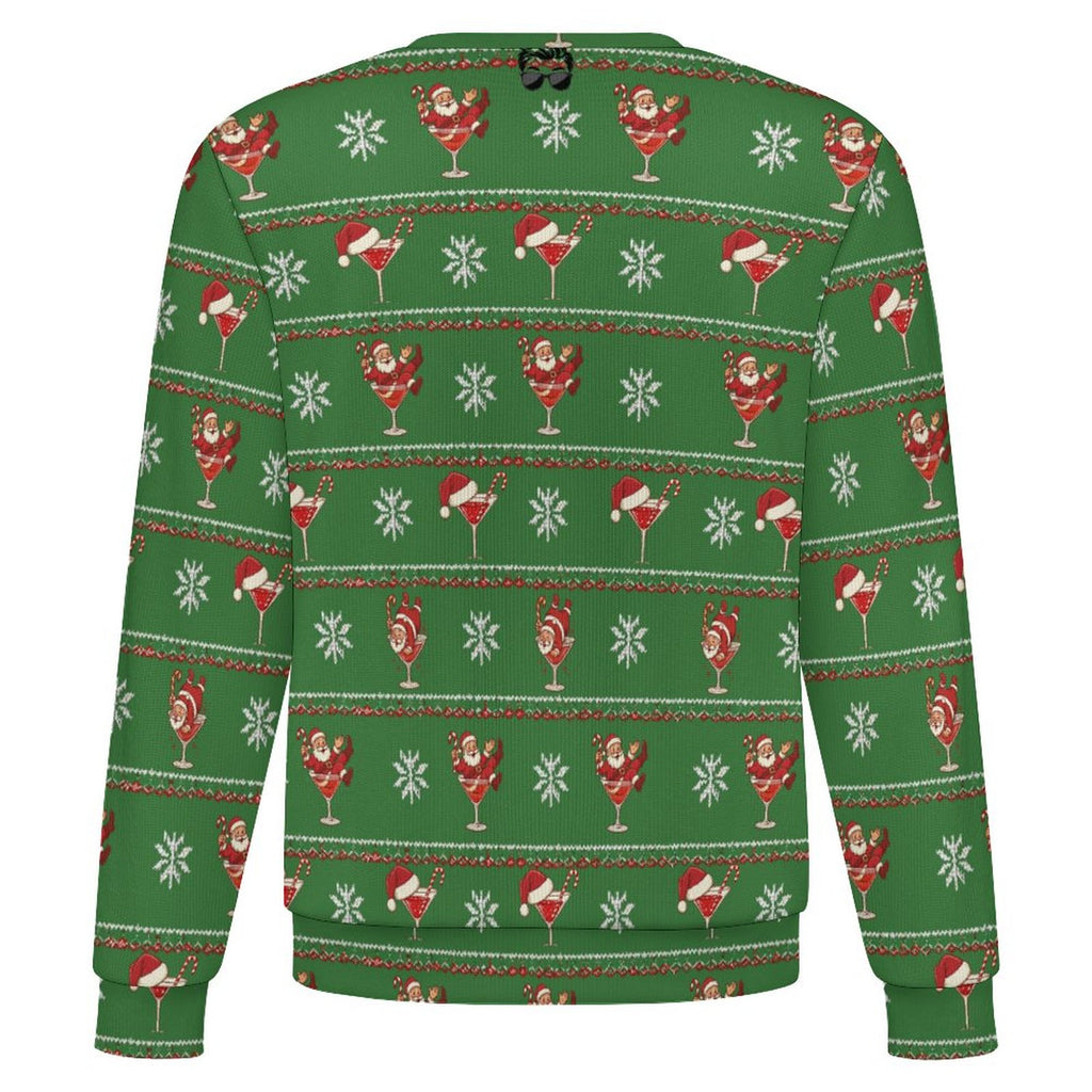 Ugly Christmas Sweater Tipsy Santa Oversized Thick Pullover Sweater(All-Over Printing)
