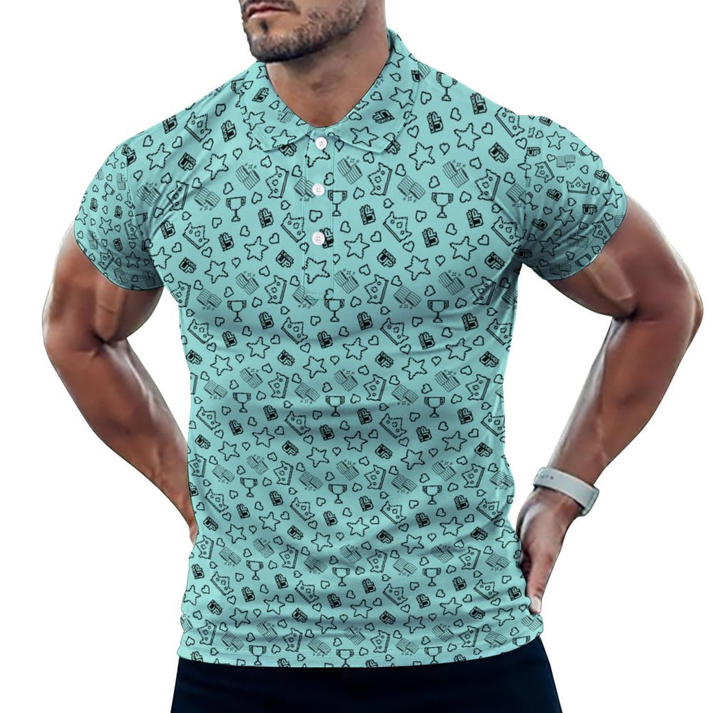 Arcade Gamer Polo Shirts with All-Over printing Design Straight
