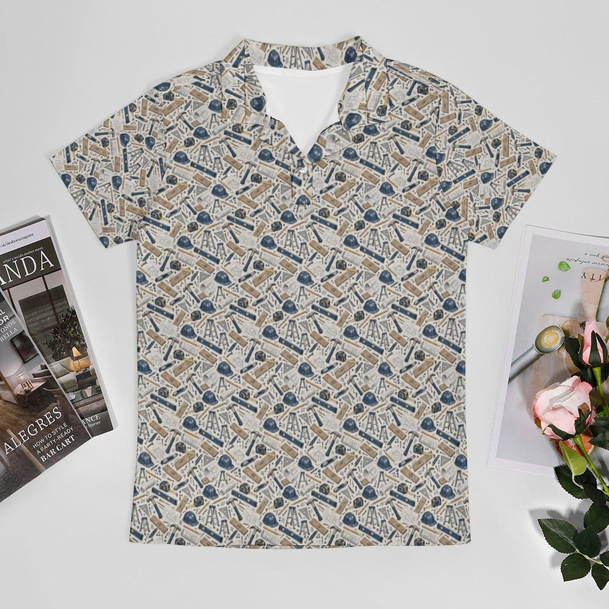General Contractor UPF50+ 180gsm Cooling Polyester Men's POLO T-shirt Shop contractor polos and shirts featuring bold construction-inspired patterns made for builders, tradesmen, contractors, and hard