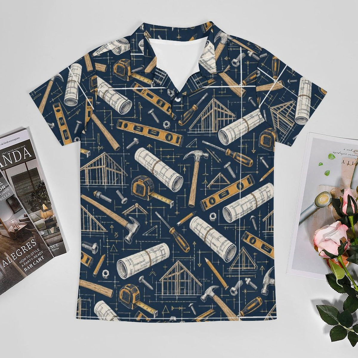 Men's General Contractor Polo UPF50+ 180gsm Cooling Polyester T-shirt Shop contractor polos and shirts featuring bold construction-inspired patterns made for builders, tradesmen, contractor, architect
