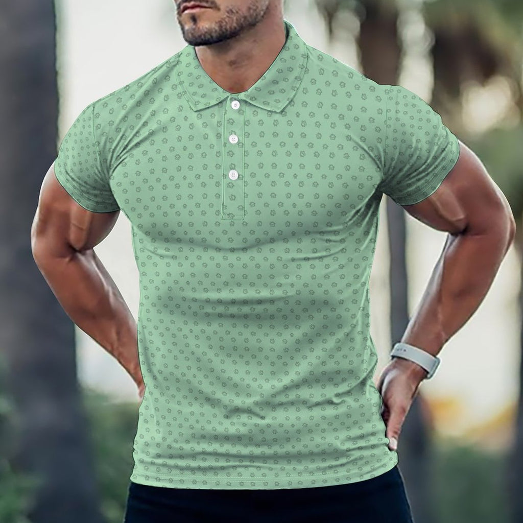 Men's Mint Realtor Homes POLO Shirt Stand out at showings, open houses and closings in this men’s Realtor polo featuring a bold real estate pattern.