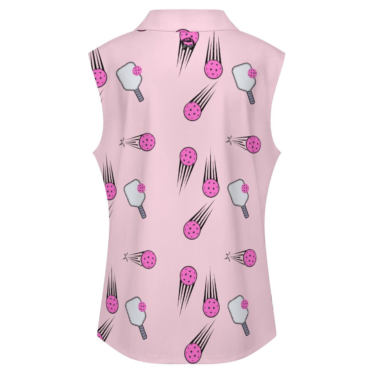Women's Pink Pickleball POLO Tank Top(All-Over Printing)
