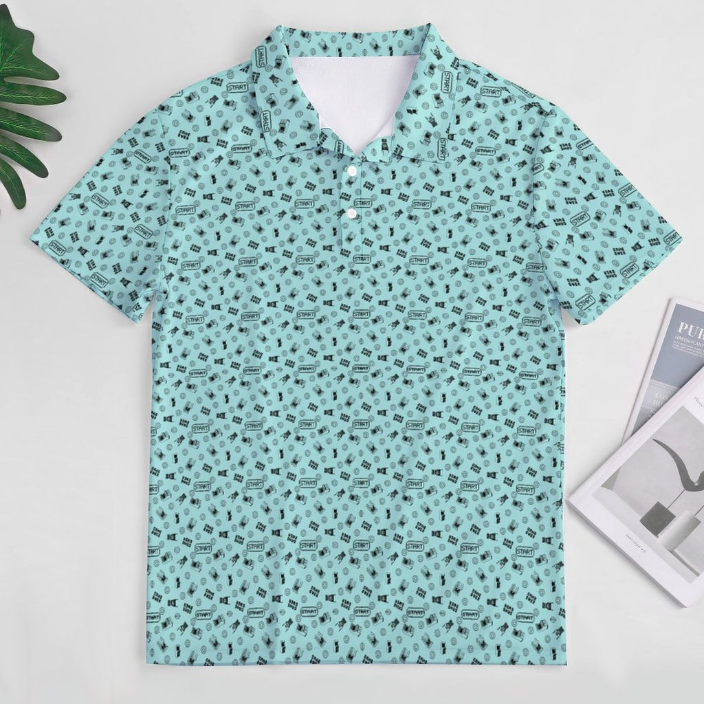 Gamer Arcade Polo Shirts with All-Over printing Design Straight