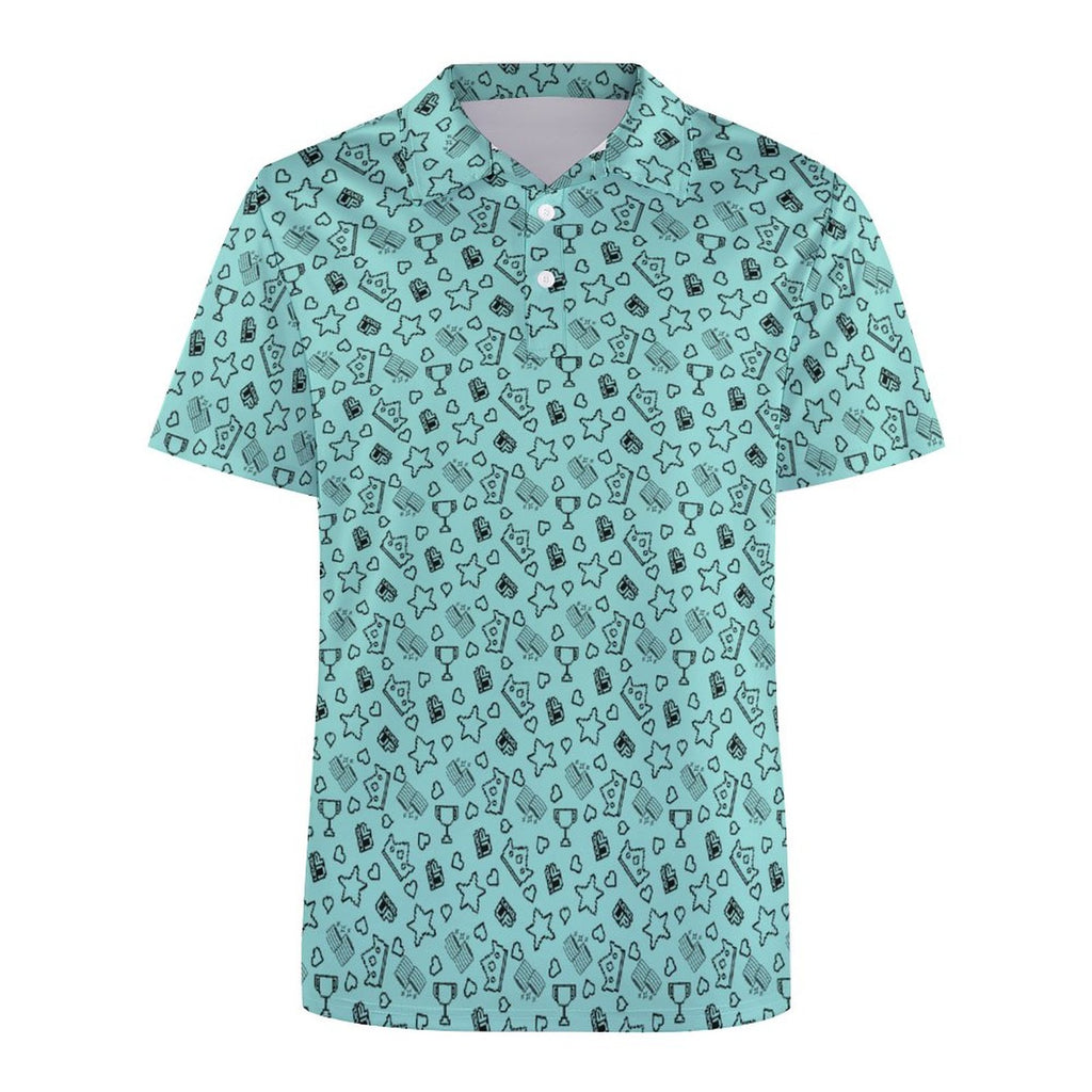Arcade Gamer Polo Shirts with All-Over printing Design Straight