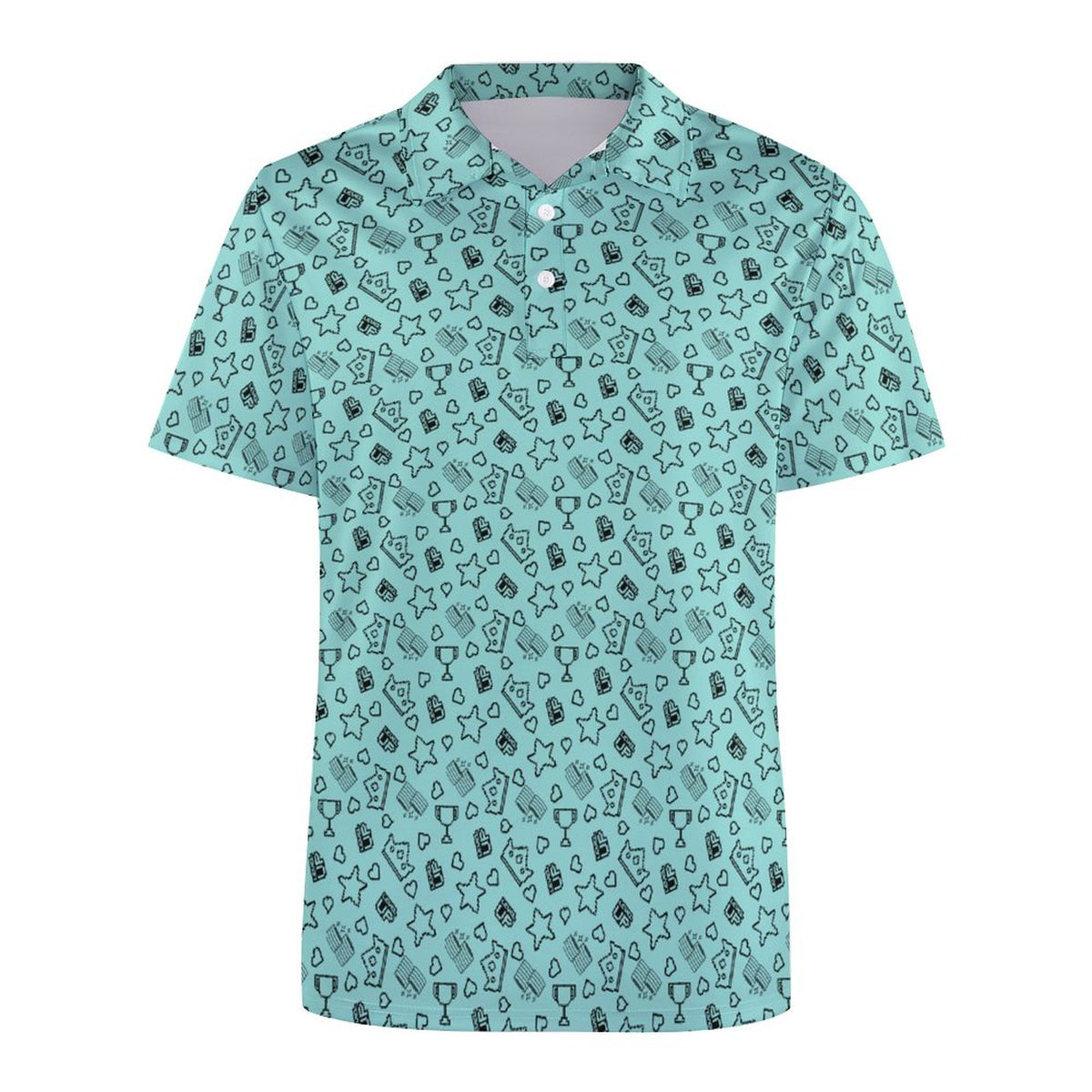 Arcade Gamer Polo Shirts with All-Over printing Design Straight
