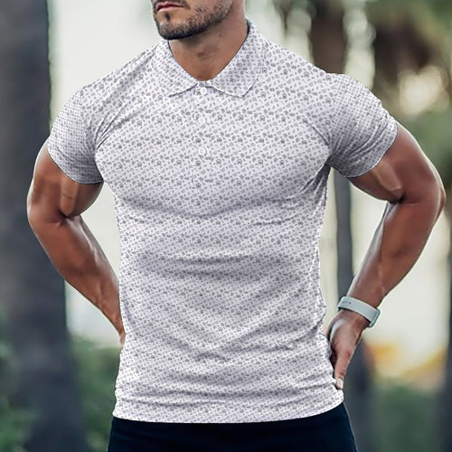 Black and white Fireman Polo Shirts with All-Over printing Design Straight