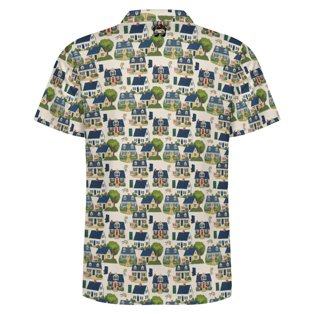 Men's Realtor POLO Shirt Stand out at showings, open houses and closings in this iconic golf polo featuring a bold real estate pattern.