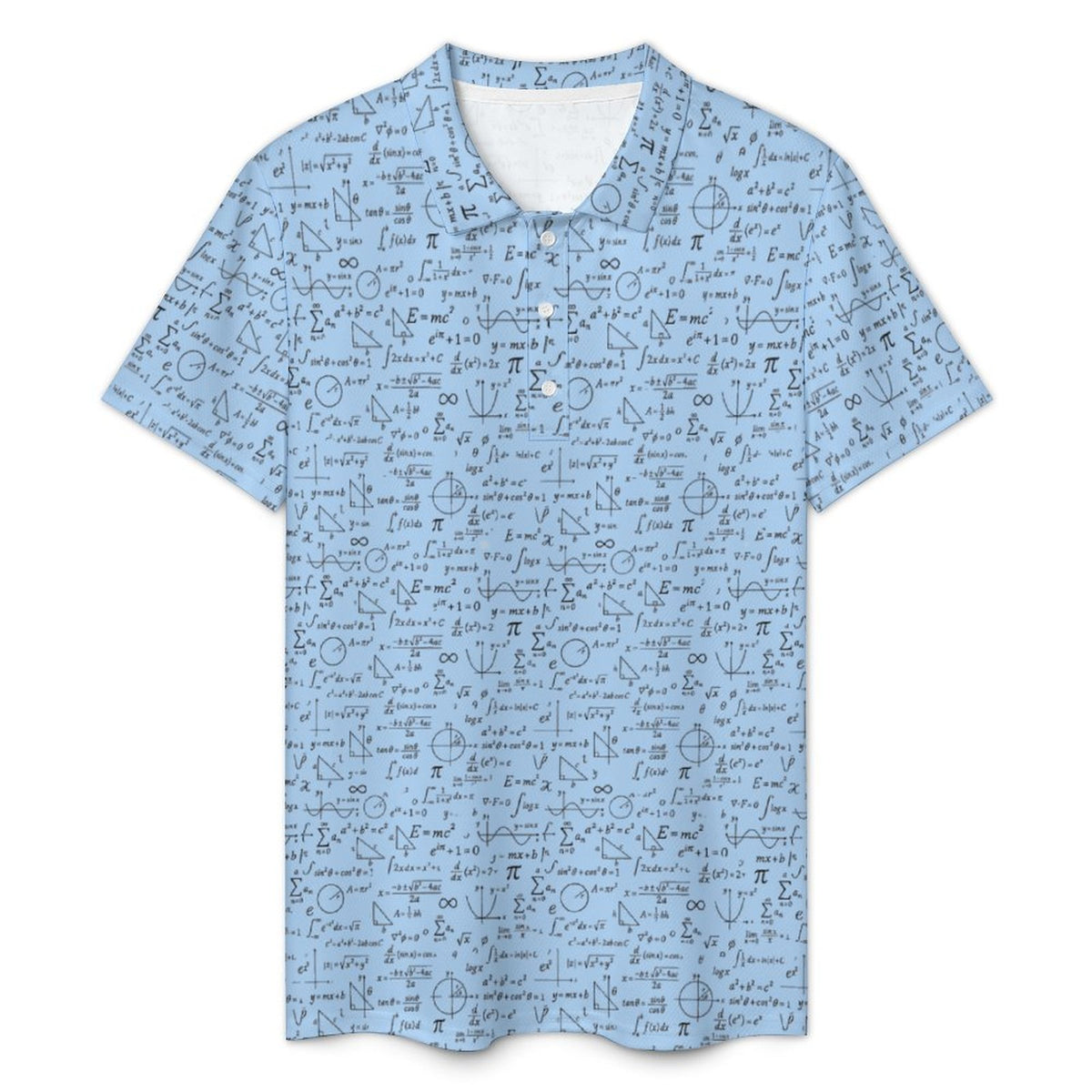 Baby Blue Math Nerd Men's Golf POLO Shirt(All-Over Printing)