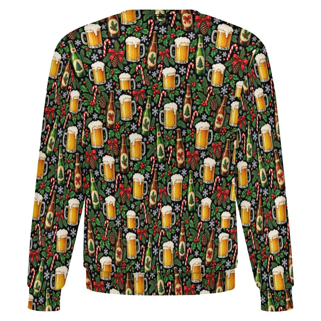 Christmas Sweater Festive Beer Oversized Thick Pullover Sweater(All-Over Printing)