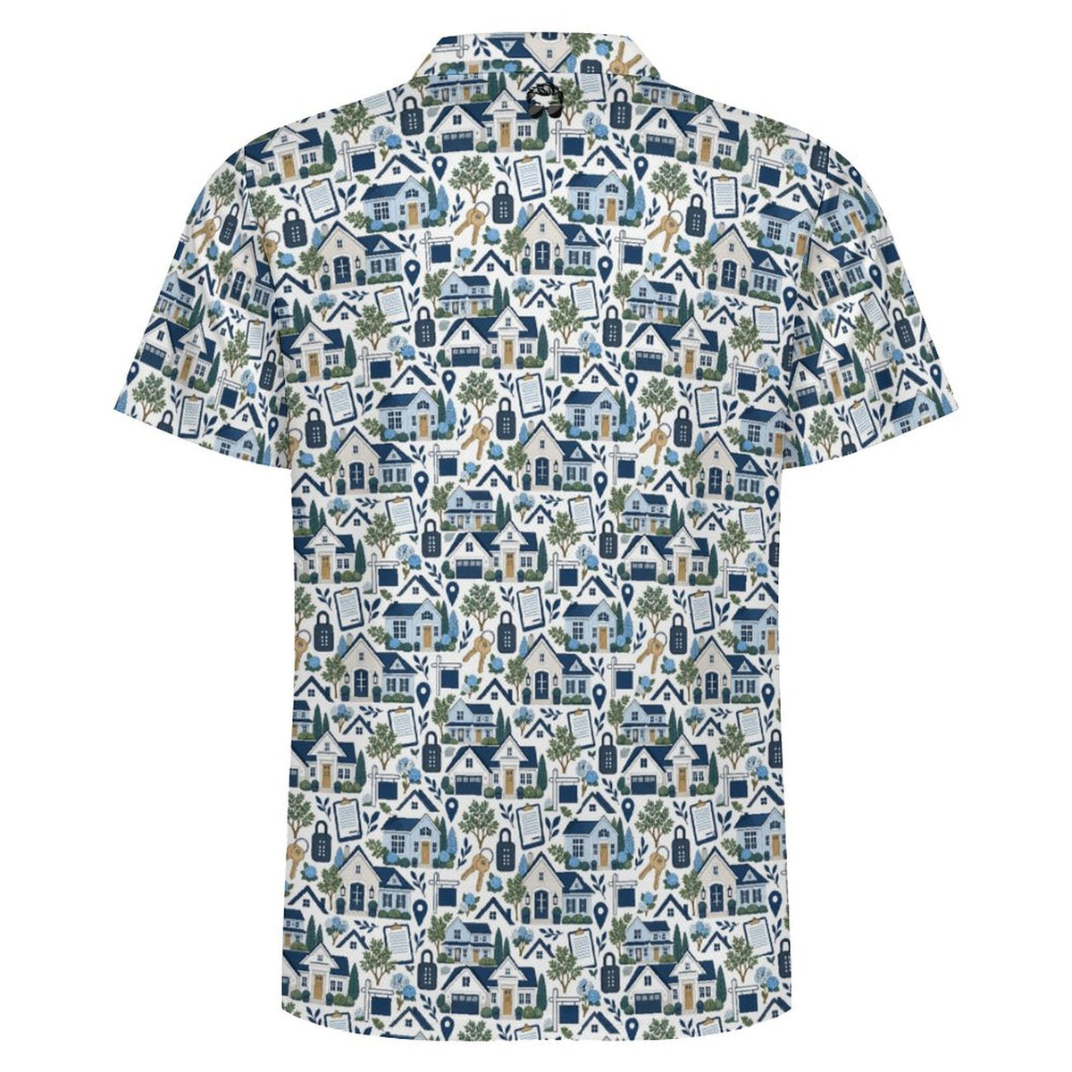 Men's Realtor  POLO Shirt Stand out at showings, open houses and closings in this iconic golf polo featuring a bold real estate pattern.
