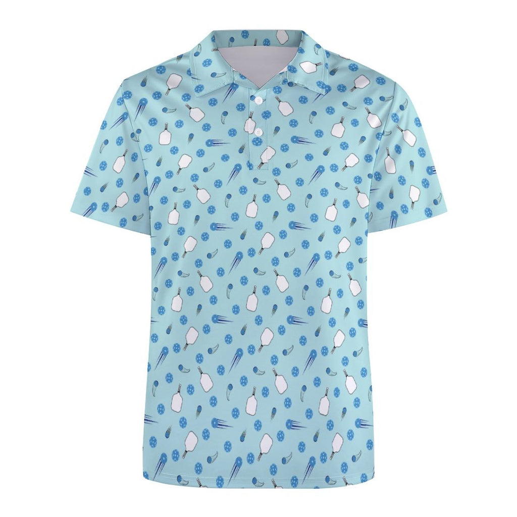 Men's Pickleball Polo Shirts with All-Over printing Design Straight