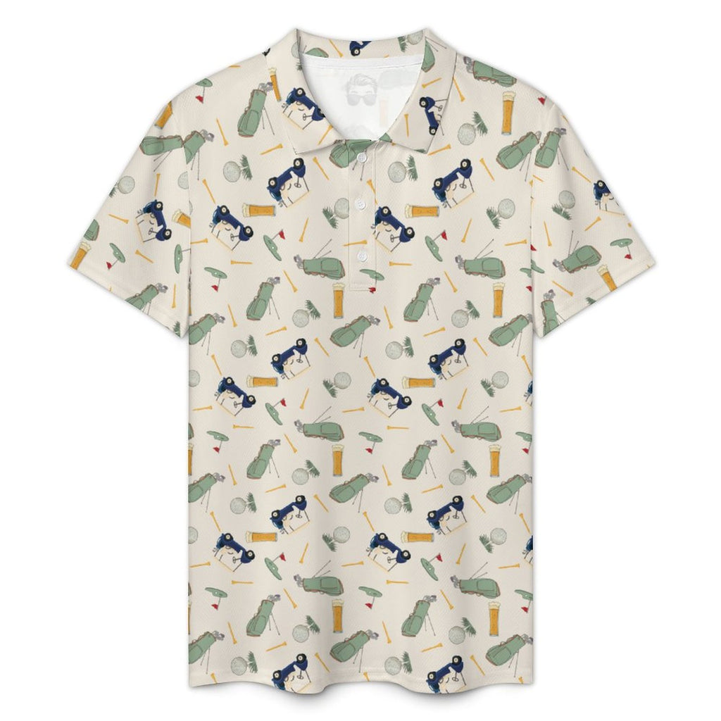 Vintage Golf Men's POLO Shirt(All-Over Printing)