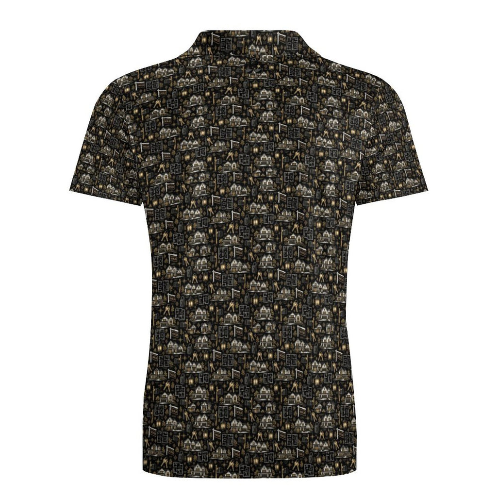 Men's Realtor Shirt UPF50+ 180gsm Cooling Polyester Men's POLO T-shirt Stand out at showings, open houses and closings in this iconic golf polo featuring a bold real estate pattern.