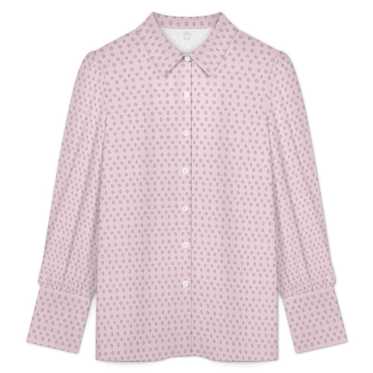 Realtor Little Homes Women's Satin Lantern Sleeve Long Sleeve Blouse(All-Over Printing)