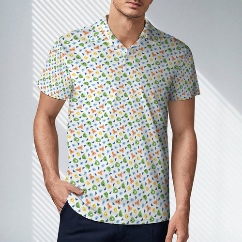 Climbing Holds UPF50+ Cooling Polyester Men's POLO T-shirt(All-Over Printing)