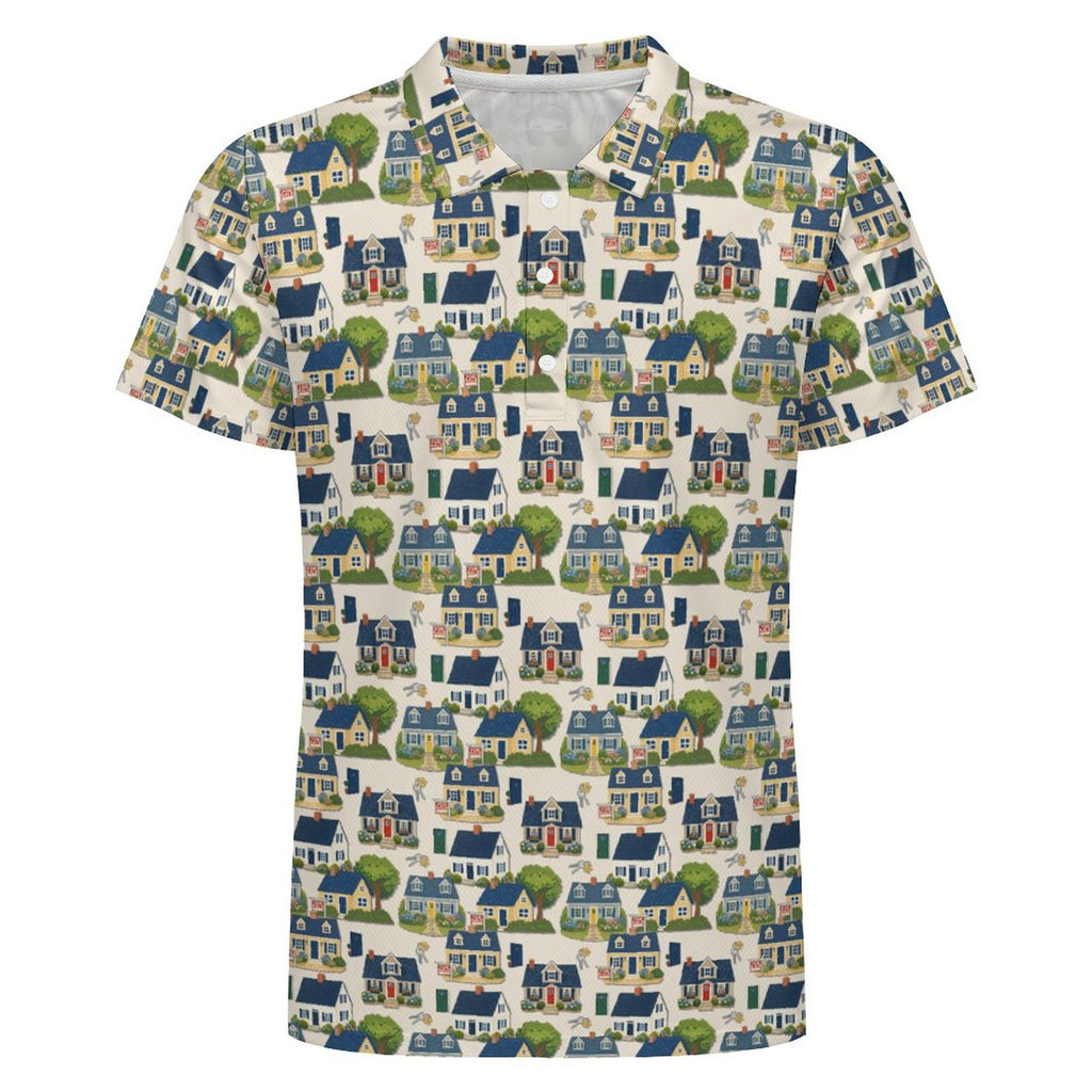 Men's Realtor POLO Shirt Stand out at showings, open houses and closings in this iconic golf polo featuring a bold real estate pattern.