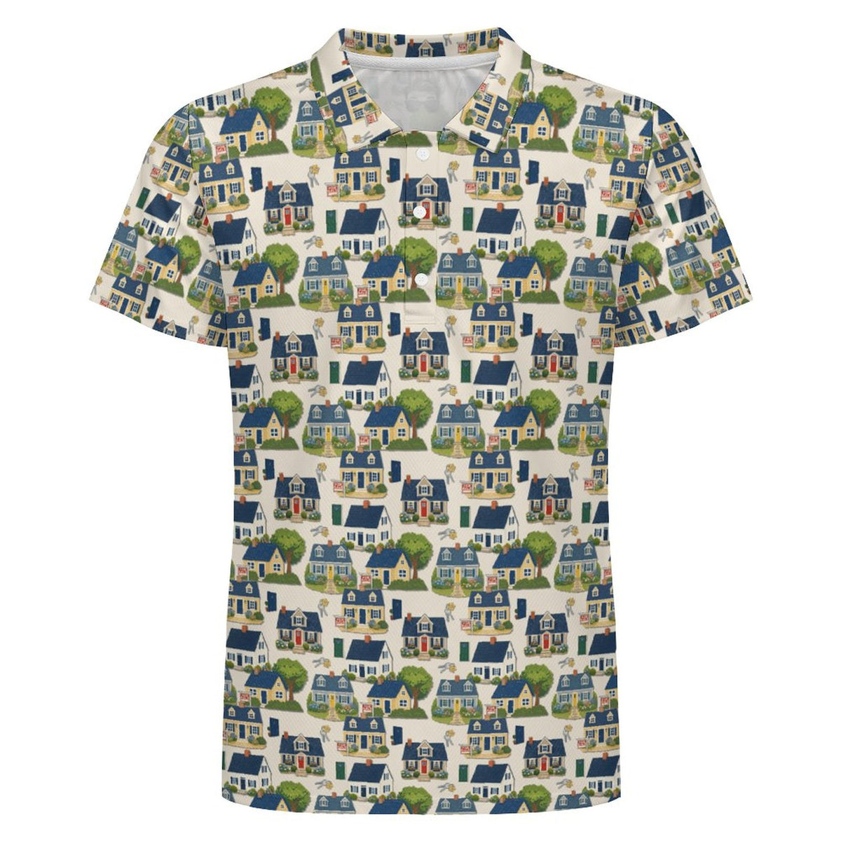 Men's Realtor POLO Shirt Stand out at showings, open houses and closings in this iconic golf polo featuring a bold real estate pattern.