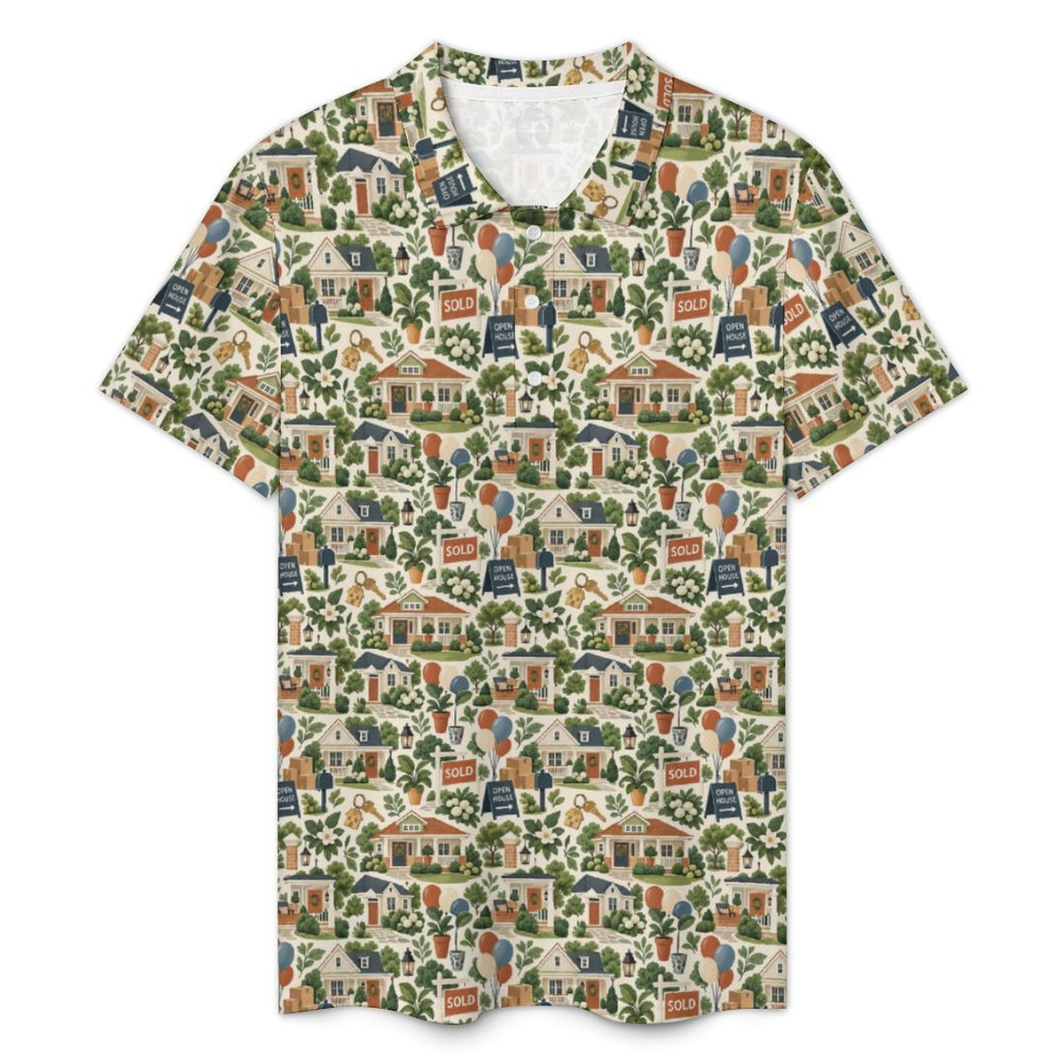 Men's Realtor POLO Shirt Stand out at showings, open houses and closings in this iconic golf polo featuring a bold real estate pattern.