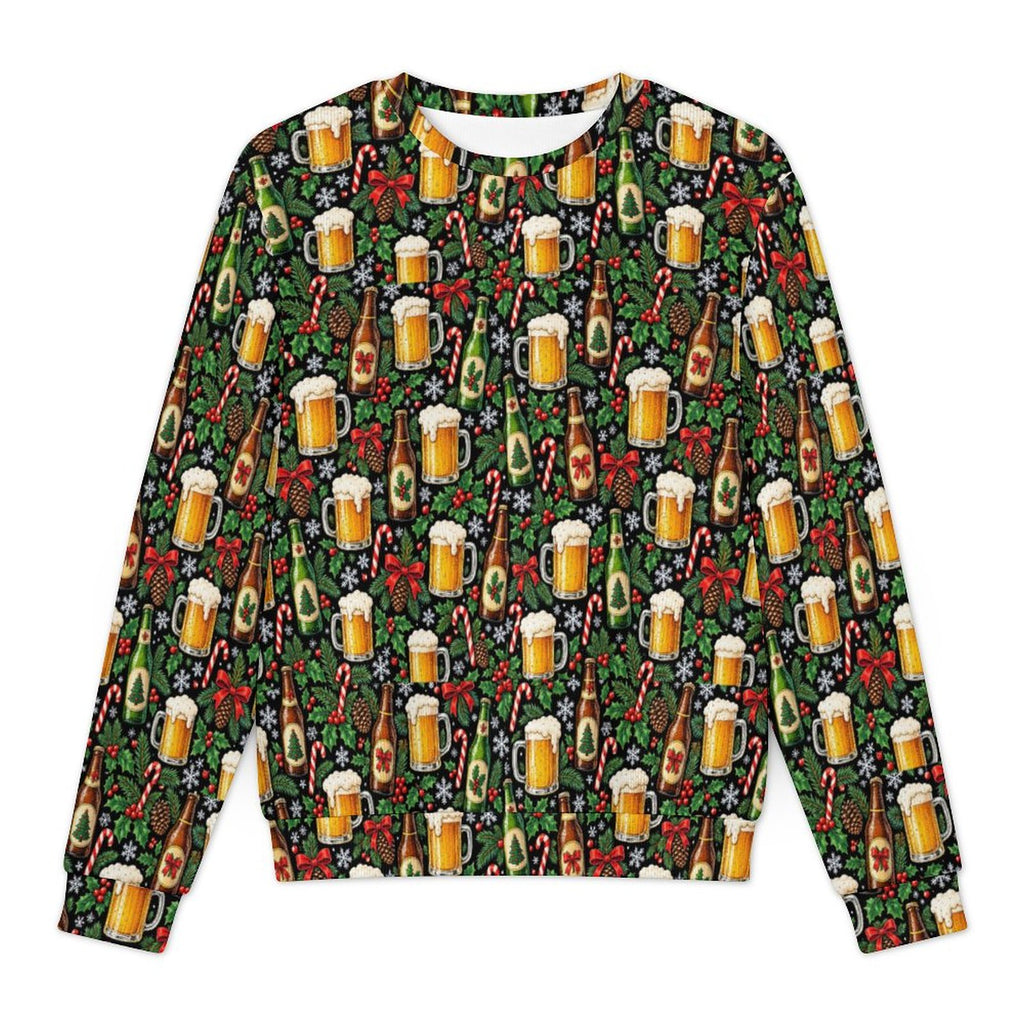 Christmas Sweater Festive Beer Oversized Thick Pullover Sweater(All-Over Printing)