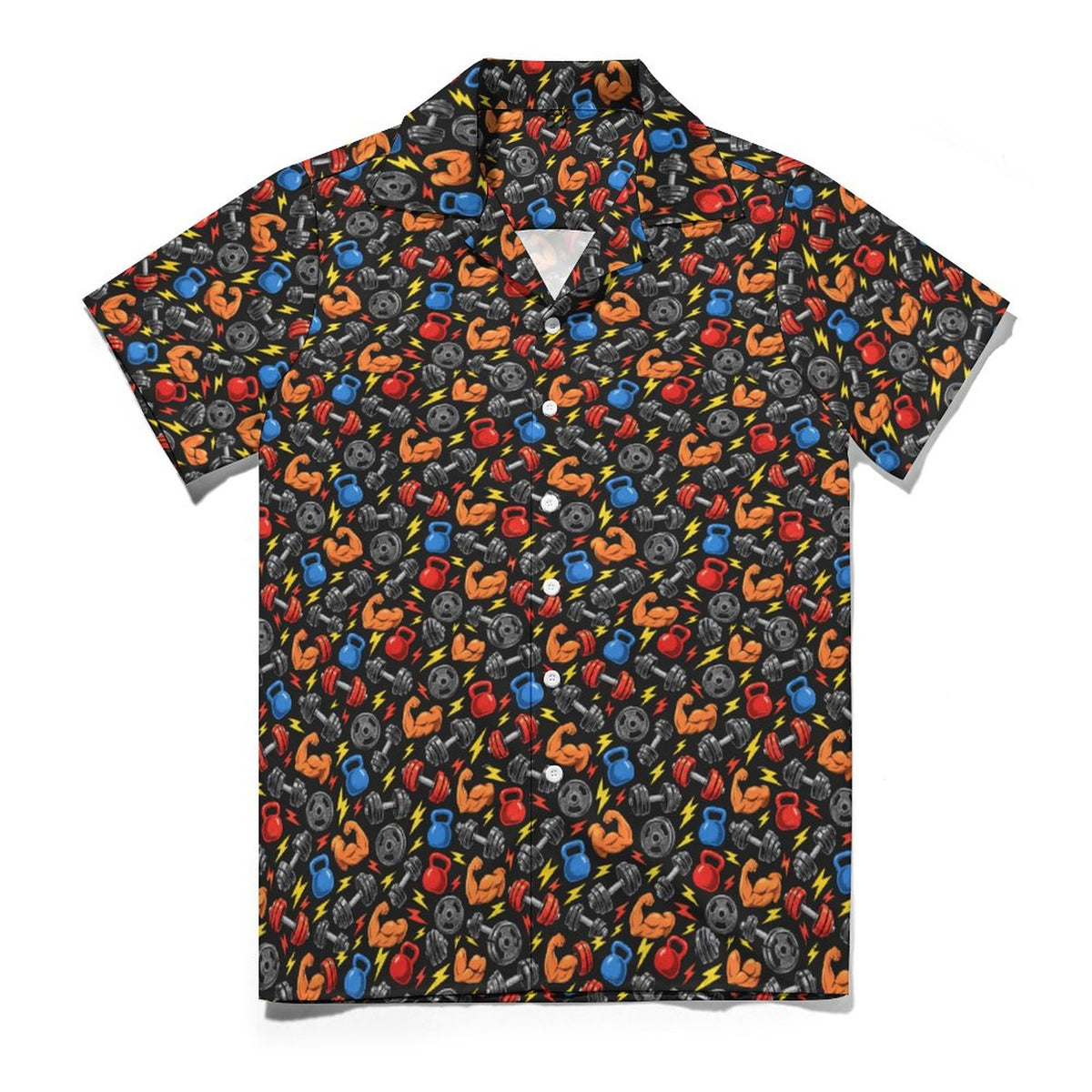 Gym Bros  Cotton Cuban Collar Shirt For Men(All-Over Printing)